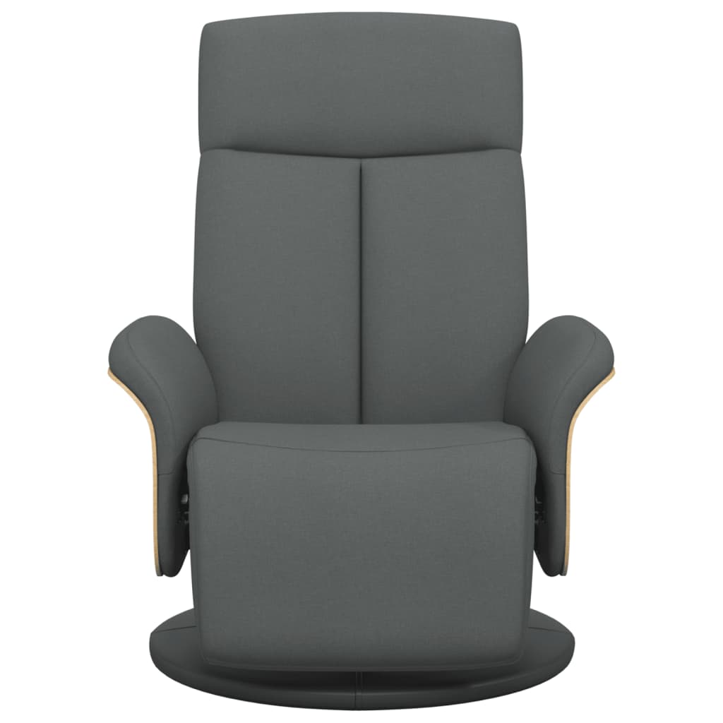 vidaXL Fauteuil verstelbaar met voetensteun stof donkergrijs afbeelding