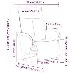 Polohovací křeslo s podnožkou tmavě šedé textil - obrázek 9
