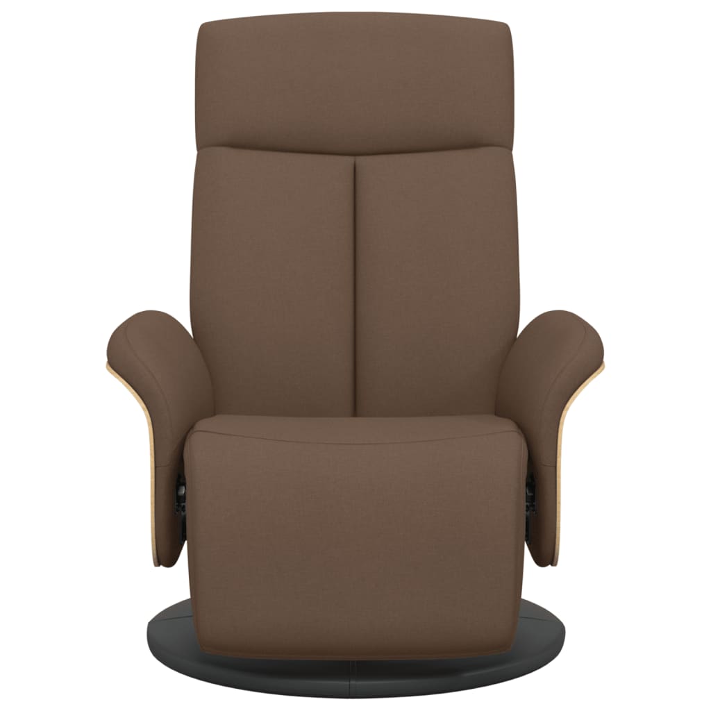 vidaXL Fauteuil verstelbaar met voetensteun stof bruin afbeelding