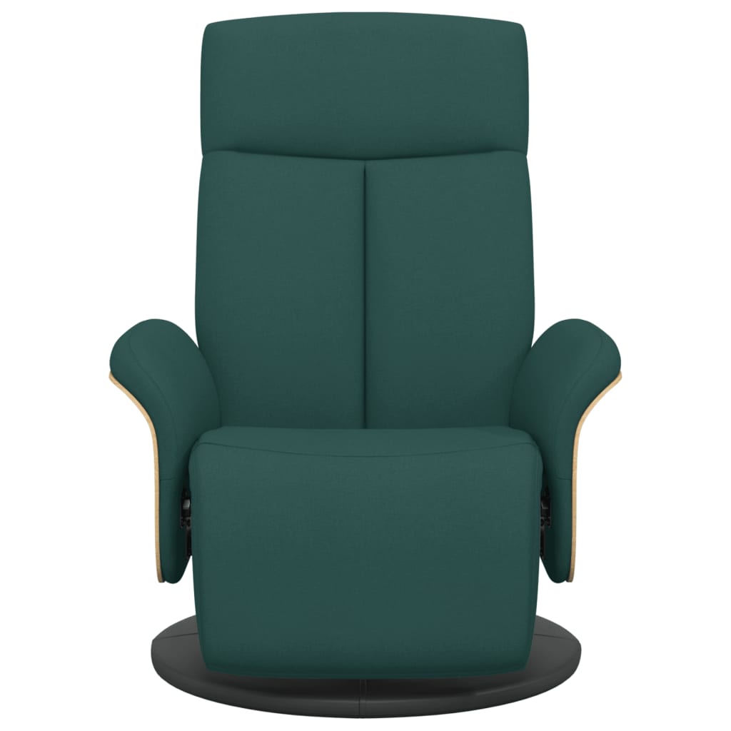 vidaXL Fauteuil verstelbaar met voetensteun stof donkergroen afbeelding