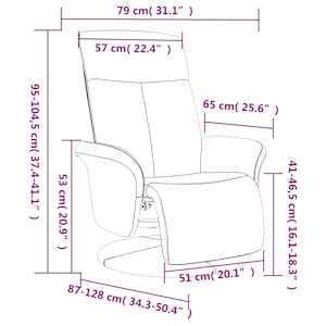 Polohovací křeslo s podnožkou taupe textil - obrázek 9