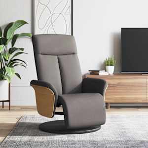 Naslanjač z naslonjalom za noge taupe blago