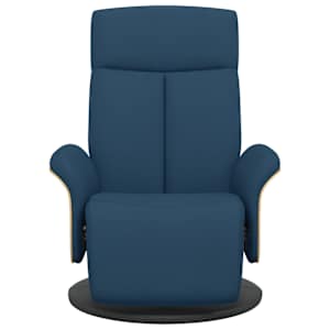 Polohovací křeslo s podnožkou modré textil - obrázek 3