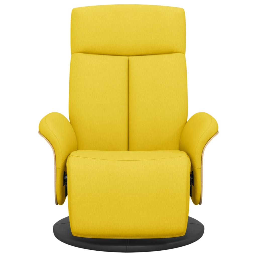 vidaXL Fauteuil verstelbaar met voetensteun stof lichtgeel afbeelding