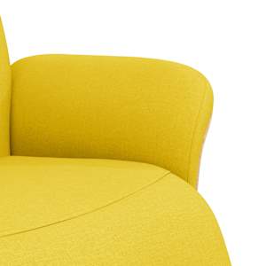 Polohovací křeslo s podnožkou světle žluté textil - obrázek 6