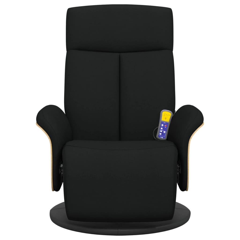 Thumbnail - vidaXL Massagesessel mit Fußteil Schwarz Stoff