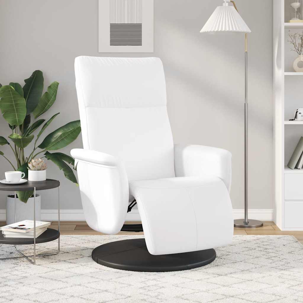 vidaXL Fauteuil verstelbaar met voetensteun kunstleer wit afbeelding