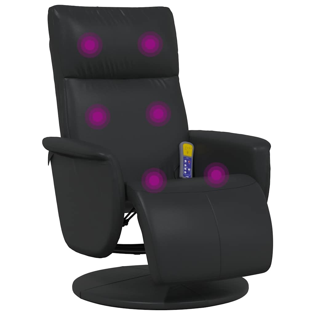 Massage Recliner Chair Black Faux leather, plywood, metal Single