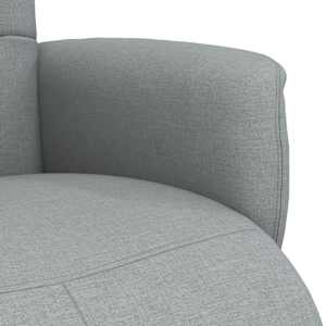 Polohovací křeslo s podnožkou světle šedé textil - obrázek 7