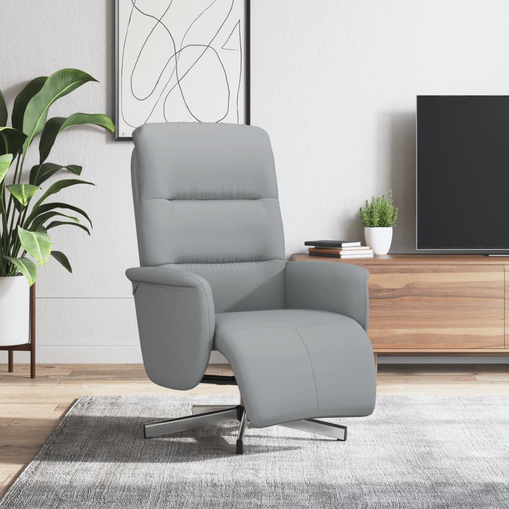 vidaXL Fauteuil réglable avec repose-pieds tissu gris clair