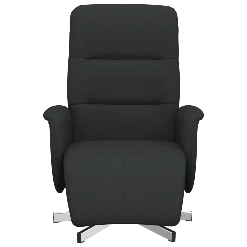 vidaXL Fotoliu rabatabil cu suport de picioare, negru, textil