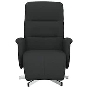 Polohovací křeslo s podnožkou černé textil - obrázek 3