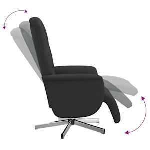 Polohovací křeslo s podnožkou černé textil - obrázek 6