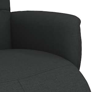 Polohovací křeslo s podnožkou černé textil - obrázek 7