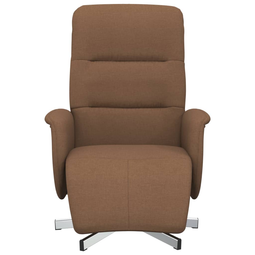 vidaXL Fauteuil verstelbaar met voetensteun stof bruin afbeelding