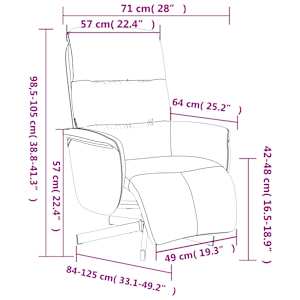 Polohovací křeslo s podnožkou taupe textil - obrázek 9