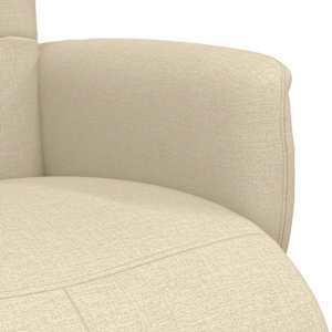 Polohovací křeslo s podnožkou krémové textil - obrázek 7
