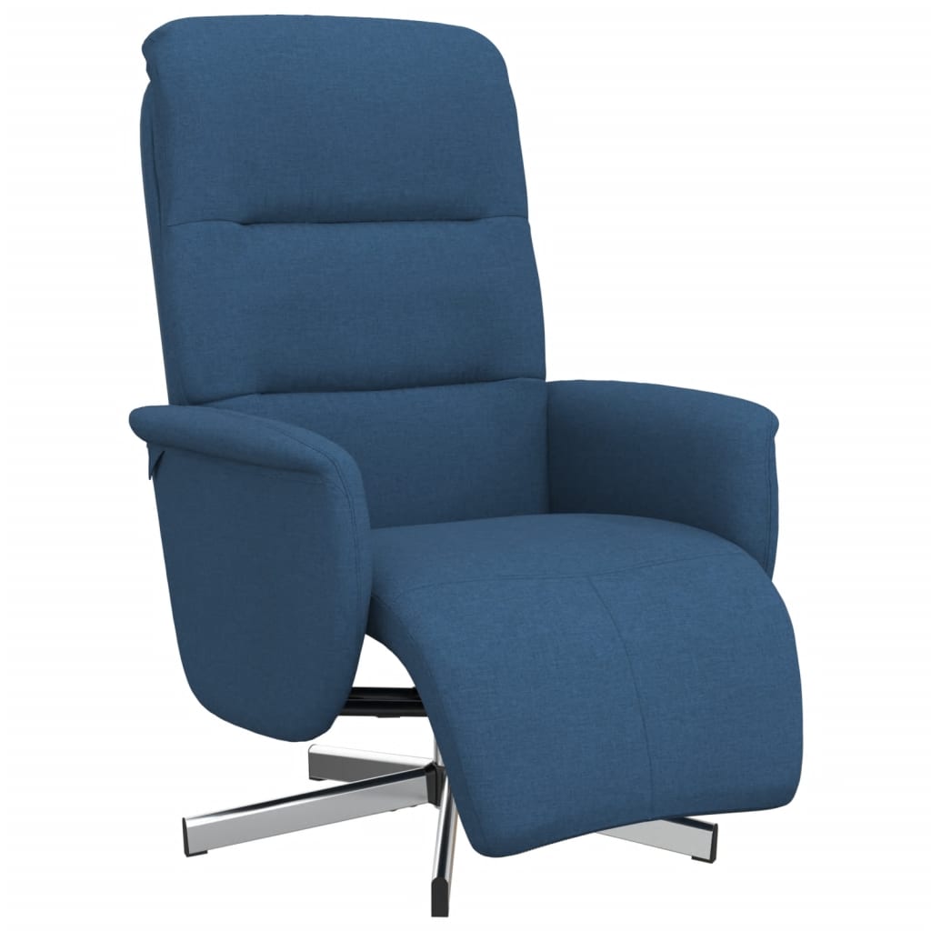 vidaXL Polohovací křeslo s podnožkou modré textil