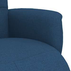Polohovací křeslo s podnožkou modré textil - obrázek 7