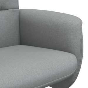 Polohovací křeslo s podnožkou světle šedé textil - obrázek 7