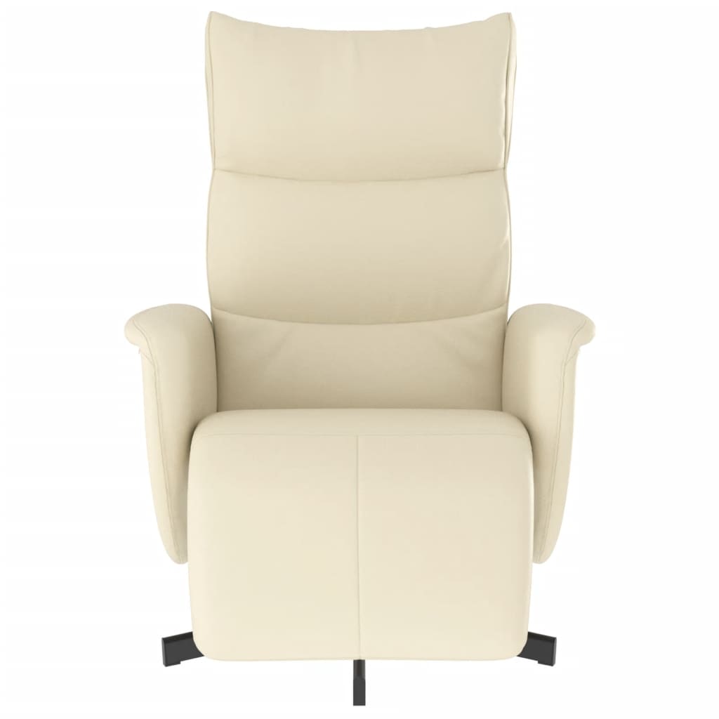 vidaXL Fauteuil verstelbaar met voetensteun kunstleer crèmekleurig afbeelding