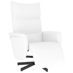 vidaXL tugitool jalatoega, valge, kunstnahk