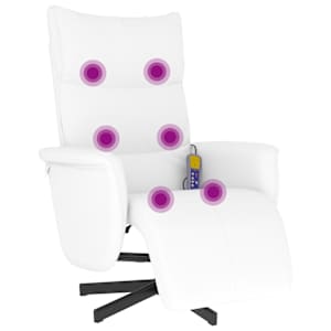 vidaXL massaažitool jalatoega, valge, kunstnahk
