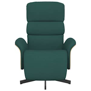 Polohovací křeslo s podnožkou tmavě zelené textil - obrázek 3