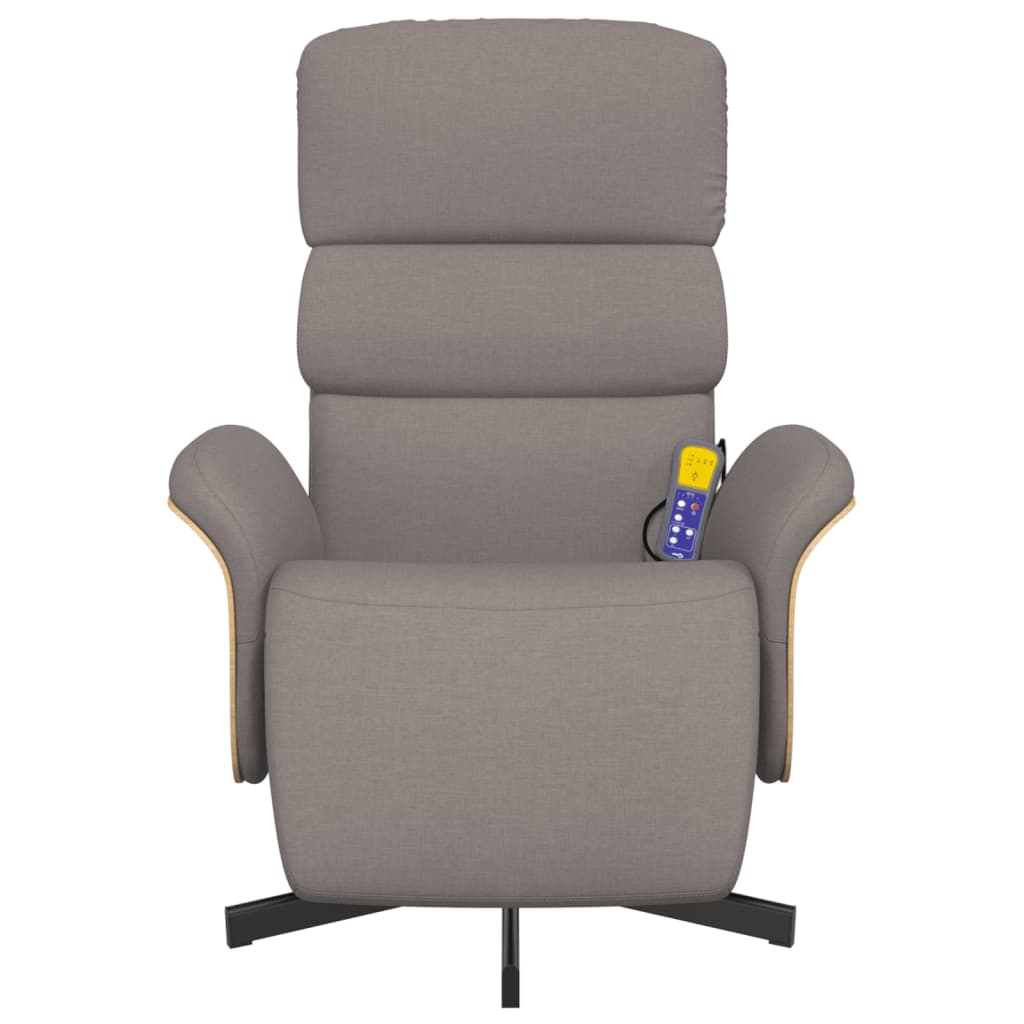 Thumbnail - vidaXL Massagesessel mit Fußteil Taupe Stoff