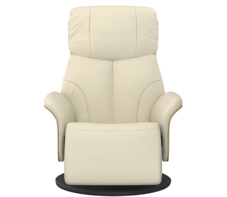 vidaXL tugitool jalatoega, kreemjas, kunstnahk