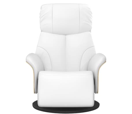vidaXL feh&eacute;r műbőr d&ouml;nthető fotel l&aacute;btart&oacute;val