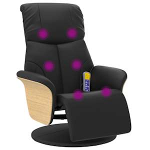 vidaXL massaažitool jalatoega, must, kunstnahk