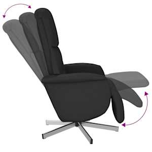 Polohovací křeslo s podnožkou černé textil - obrázek 6