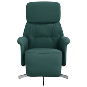 Polohovací křeslo s podnožkou tmavě zelené textil - obrázek 3