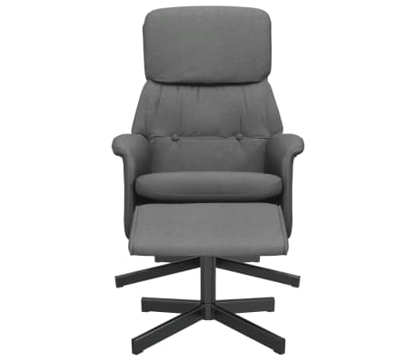 vidaXL Relaxsessel mit Fu&szlig;hocker Dunkelgrau Stoff
