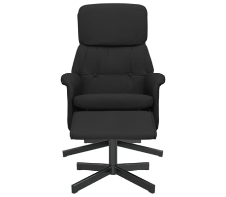 vidaXL Relaxsessel mit Fu&szlig;hocker Schwarz Stoff