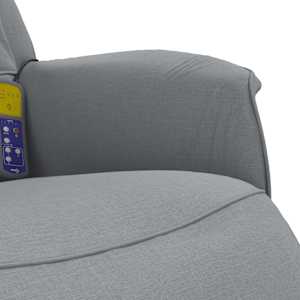 Masážní polohovací křeslo s podnožkou světle šedé textil - obrázek 8