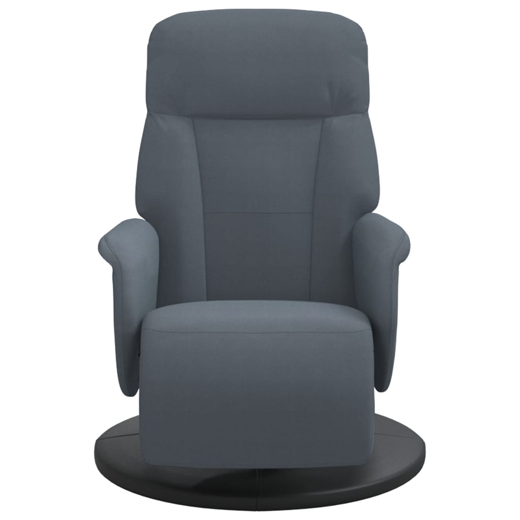 Fauteuil met voetensteun verstelbaar fluweel donkergrijs kopen