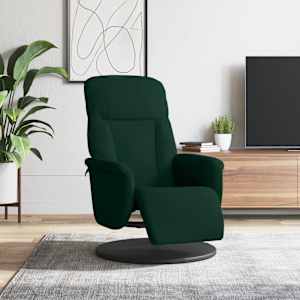 Naslanjač z oporo za noge temno zelen žamet