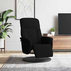 Naslanjač z oporo za noge črn žamet