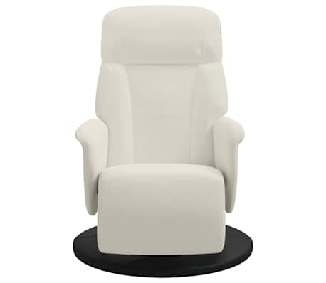 vidaXL Fauteuil inclinable avec repose-pied cr&egrave;me velours