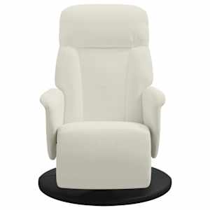 vidaXL Fauteuil inclinable avec repose-pied cr&egrave;me velours