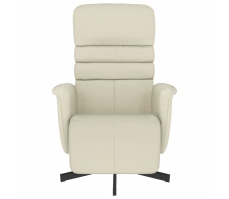vidaXL l&aelig;nestol med fodst&oslash;tte kunstl&aelig;der cremefarvet