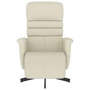 vidaXL l&aelig;nestol med fodst&oslash;tte kunstl&aelig;der cremefarvet