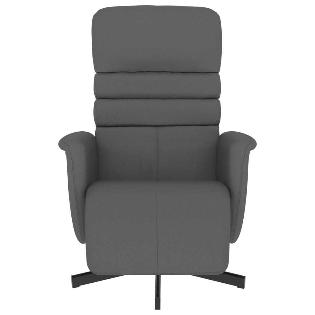 vidaXL Fauteuil verstelbaar met voetensteun kunstleer grijs afbeelding