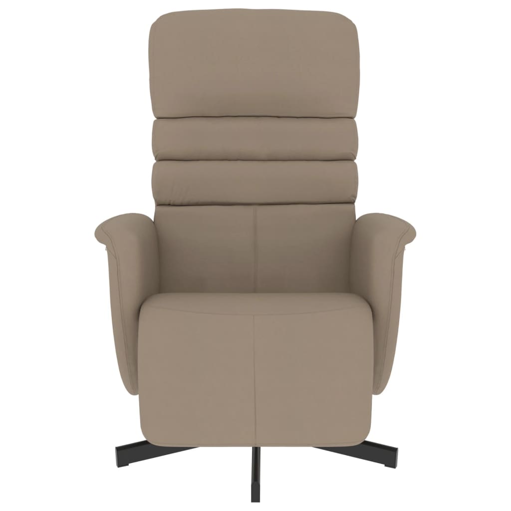 vidaXL Fauteuil verstelbaar met voetensteun kunstleer cappuccinokleur afbeelding