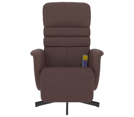 vidaXL Fauteuil inclinable de massage repose-pieds marron similicuir