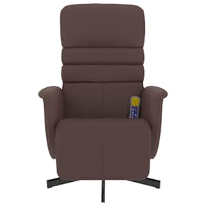 vidaXL Fauteuil inclinable de massage repose-pieds marron similicuir