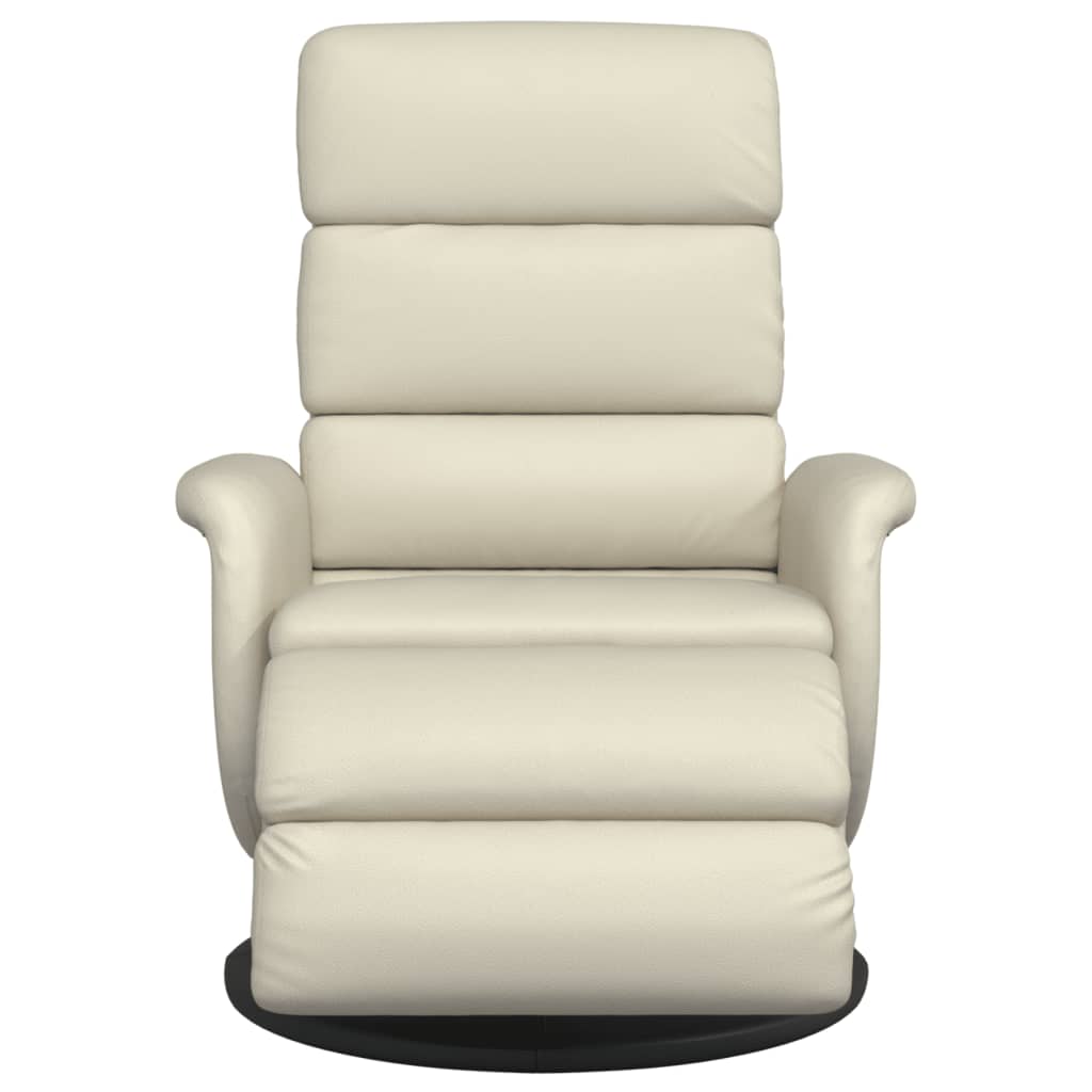 vidaXL Fauteuil verstelbaar met voetensteun kunstleer crèmekleurig afbeelding