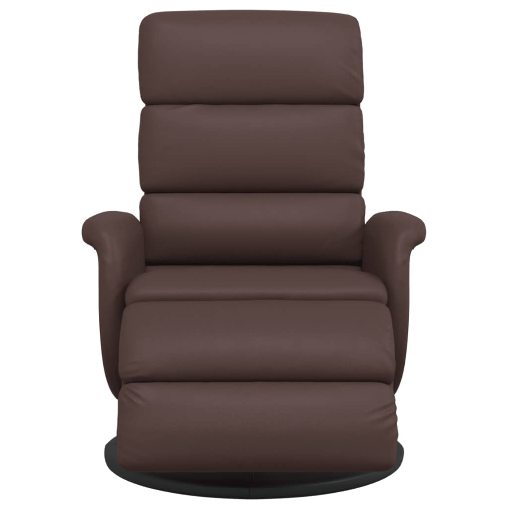 vidaXL Fauteuil verstelbaar met voetensteun kunstleer bruin afbeelding